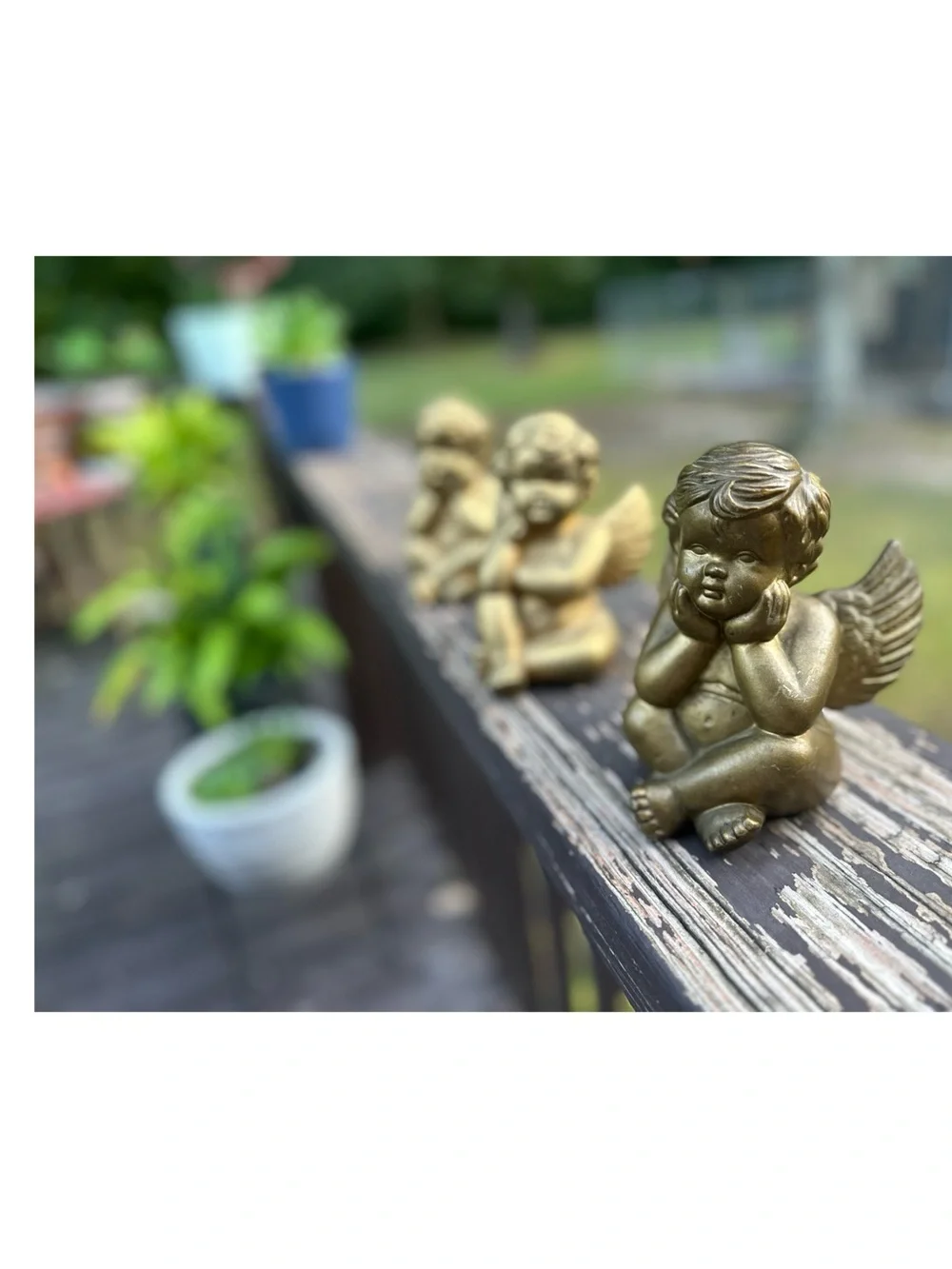 Set of 3 Gold Cherub Figurines — Decorative Winged Accents